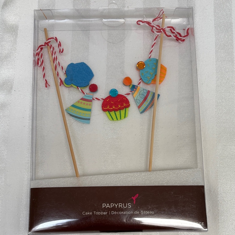 Papyrus Festive Cake Topper with Red, Blue, and Green Accents